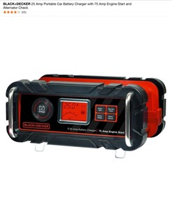 (3) BLACKDECKER 25 Amp Portable Car Battery Charger with 75 Amp Engine Start and Alternator Check. See Pictures