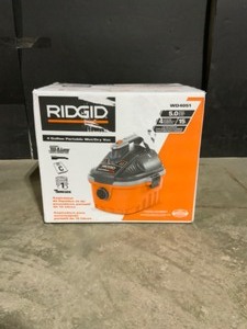 RIDGID 4 Gal. 5.0-Peak HP Portable WetDry Shop Vacuum with Filter, Dust Bag, Locking Hose and Car Nozzle. See Pictures