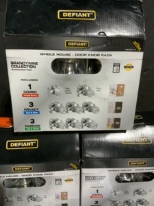 Defiant Brandywine Collection Whole House Door Knob Kits, Keyed Deadbolt Combo Pack & Portable Drawer Safes. See Pictures