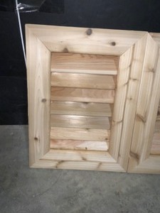 (3) Unbranded 23 in. x 17 in. Rectangular Unfinished Smooth Pine Wood Gable Louver Vents. See Pictures