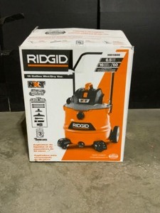 RIDGID 16 Gallon 6.5-Peak HP NXT WetDry Shop Vacuum with Cart, Fine Dust Filter, Hose and Accessories. See Pictures