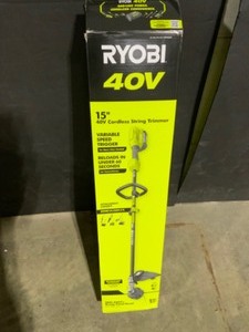 RYOBI 40V Expand-It Cordless Battery Attachment Capable String Trimmer with 4.0 Ah Battery and Charger. See Pictures