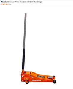 Maasdam 3-Ton Low Profile Floor Jack with Quick Lift in Orange. See Pictures
