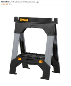 DEWALT 33 in. Folding Sawhorse with Adjustable Metal Legs & Construction Tripod. See Pictures