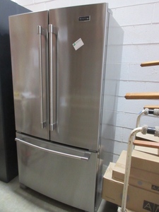 MAYTAG, BRUSHED STAINLESS STEEL, 3 DOOR REFRIGERATOR FREEZER BRAND NEW