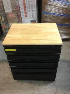Heavy Duty Welded 18-Gauge Steel 5-Drawer Garage Base Cabinet in Black (28 in. W x 32 in. H x 21.5 in. D) by Husky Customer Returns See Pictures
