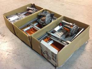 Lot of 3 9 Amp Corded 7 in. Wet Tile Saw with Stand by RIDGID Customer Returns See Pictures