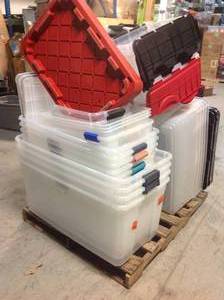 Pallet of Plastic Bins See Pictutures
