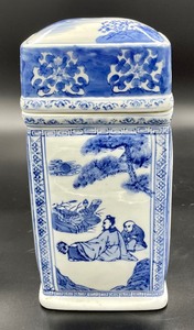 Blue and White Chinese Tea Jar