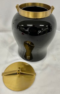 Classy Black Lidded Ginger Jar