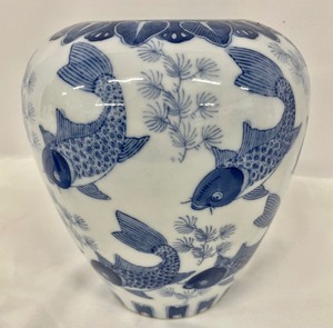 Koi Fish Adorned Ginger Jar
