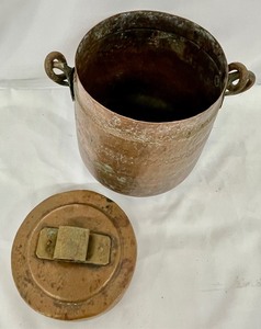 Vintage Italian Copper Lidded Cauldron