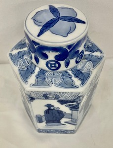 Vintage Hexagonal Chinese Ginger Jar