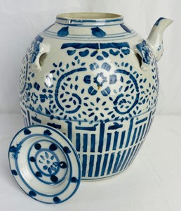 Blue and White Chinese Wine Jug
