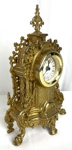 Uranio Quartz Brass Imperial Ornate Mantle Clock Made in Italy