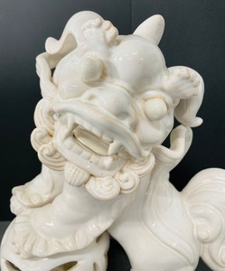 Pair of Large Porcelain Foo Dog Statues