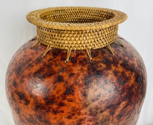Woven Rimmed Accent Vase