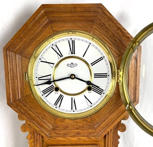 Regulator Oak Wall Clock with Key