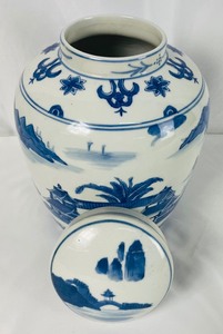 Asian Style Blue and White Ginger Jar
