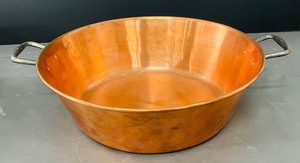 Two Vintage Copper Handled Cookware Pieces including a Copral Copper Double Handled Pot