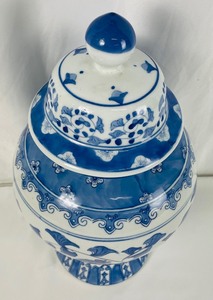 Classy Blue and White Ceramic Urn