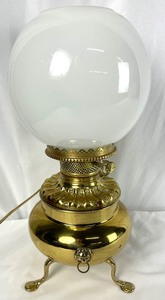 Vintage Brass Footed Lamp