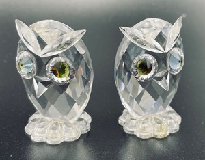 2 Swarovski Crystal Owls