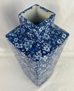 Blue and White Floral Design Decorative Vase