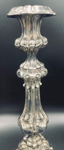 Pair of Ornately Designed Vintage Heavy Silver Plated Candle Holders