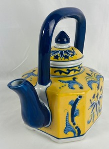 Delightful Blue and Yellow Teapot