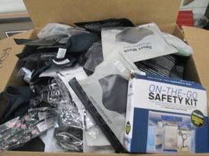 lot 41 image: box of masks and masks accessories..