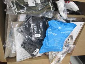 lot 43 image: box of facemasks and faceshields...