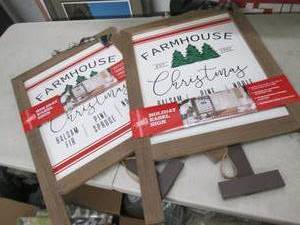 lot 84 image: 2 holiday easel signs 30 inch x 19 ...