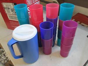 lot 159 image: plastic cups and a pitcher ...