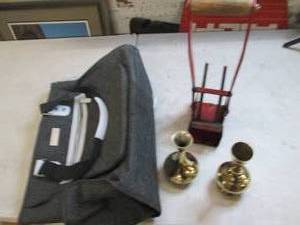 lot 169 image: can crusher, candle holders and a b...