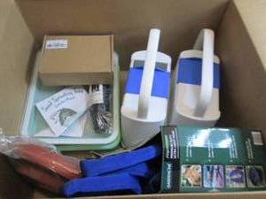 lot 185 image: box of seed sprouting trays, garden...