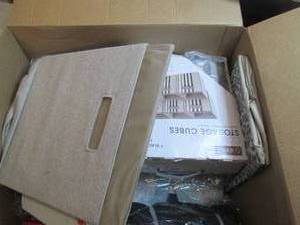 lot 220 image: box of storage fabric squares ...