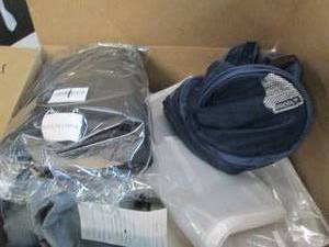 lot 221 image: box of storage fabric squares and o...