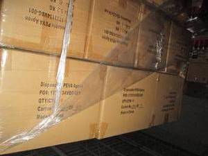 Pallet of Blue Disposable PEVA Wate...