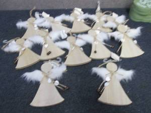 12 Wooden Angel Ornaments...