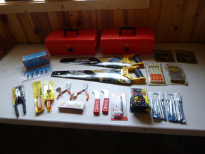 2 Plastic Toolboxes with Tools