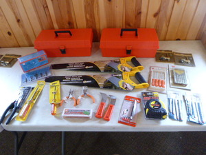 2 Plastic Toolboxes with Tools
