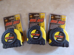 3 Big Rig 33 Feet Tape Measures