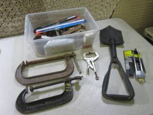 lot 98 image: (BS) 6 & 8 C-Clamps, Folding Camp...