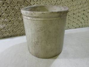 lot 124 image: (BS) Small Vintage Crock 8 H x 8 ...