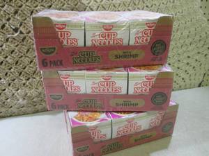 lot 163 image: (B-2) 3 6-Packs of Cup Noodles with...