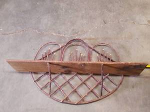 Wonderful Primitive Large 50 Wide Tree Branch &amp Barn Wood Plank Decorative Wall Shelf - Great Condition