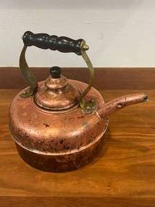 Antique Vintage Primitive Copper Brass Kettle Teapot - Love That Spout
