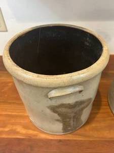 Extremely Rare Antique Single Birch Leaf Number 3 Crock - Very Old Indeed