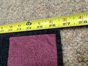 Beautiful Vintage Handmade Geometric Square Stripe Patterned Baby Quilt